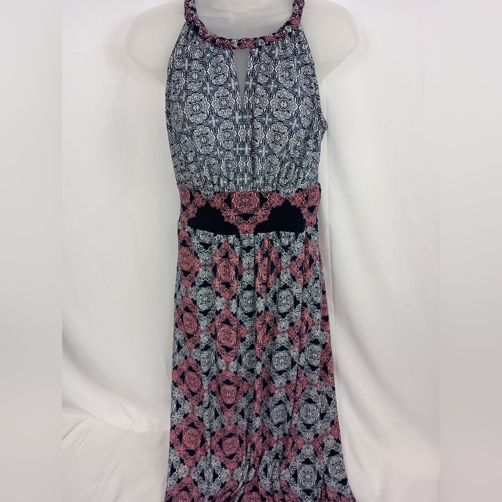 WISP‎ Colorful Long Western Boho Chic Floral Halter Maxi Dress (#1,299)